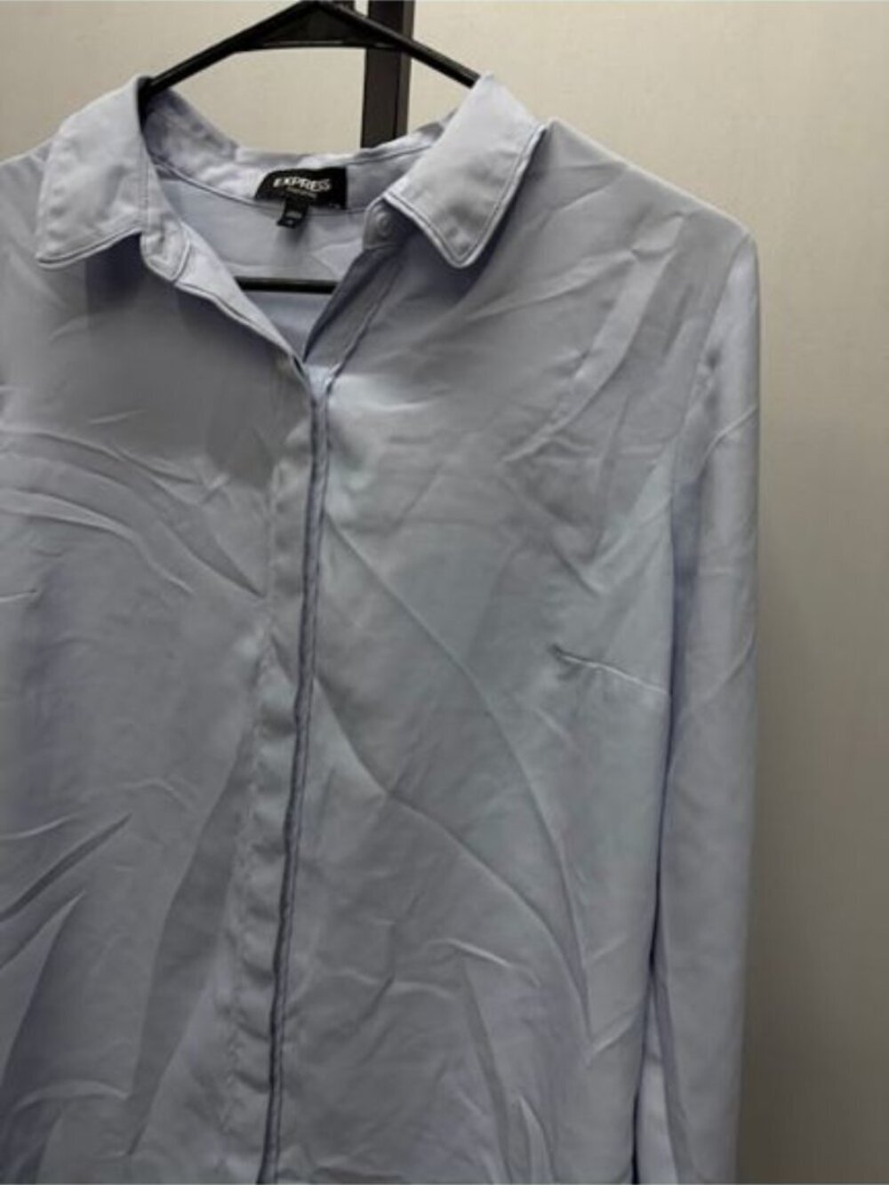 Express Baby Blue Portofino Button Up Blouse - Picture 2 of 5